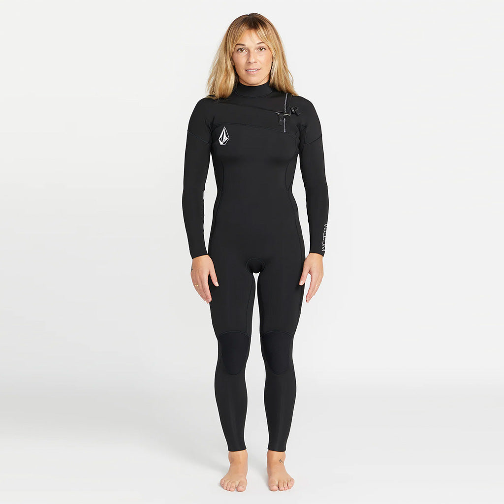 Volcom Womens Modulator 3/2mm Chest Zip Wetsuit - Black