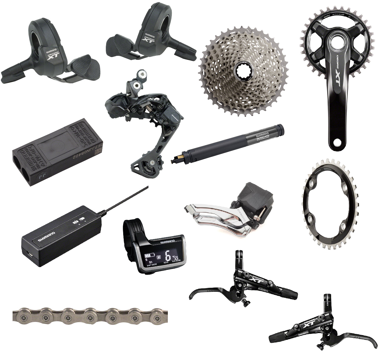 Shimano XT 8050 Di2 170mm 14-Piece Groupset 2x Including Brakes