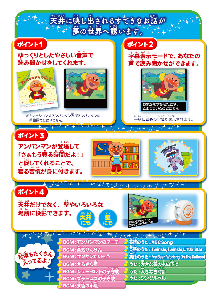 動く絵本プロジェクター DreamSwitch ANPANMAN｜セガ フェイブ トイ