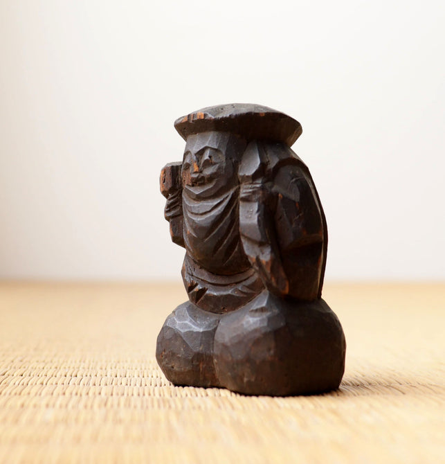 木彫 恵比寿大黒【DAIKOKU wood curving】 [s1486] – 青梵ギャラリー