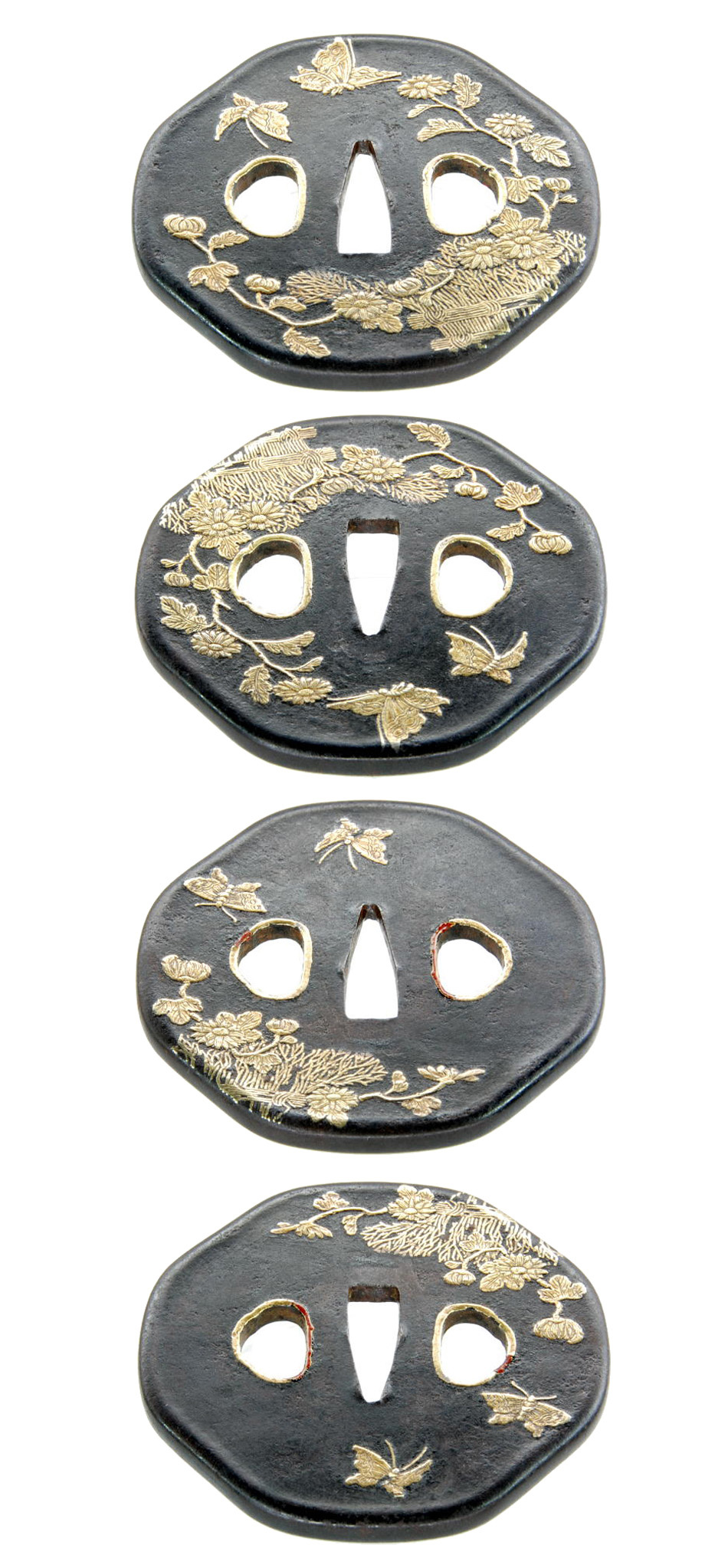 鍔 金象嵌花蝶図鍔(TU-010121)｜刀・日本刀の販売なら日本刀専門店の