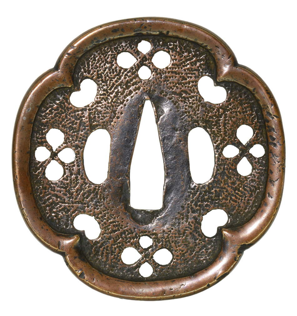 鍔 無銘 伊予正阿弥 四方猪目花弁透鍔(TU-030219)｜刀・日本刀の販売