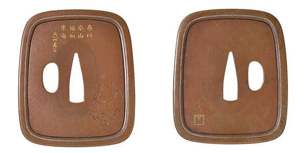 鍔 銘 寿獄軒元貞（金印） 寿老人図(TU-050219)｜刀・日本刀の販売なら