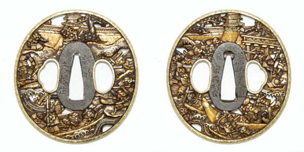 鍔 宗典製 合戦図鍔 (TU-072713)｜刀・日本刀の販売なら日本刀専門店の