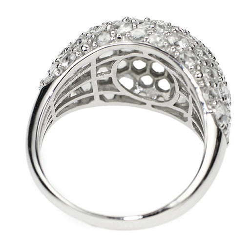 K18WG ローズカット ダイヤモンド リング 2.55ct ハニカムセッティング