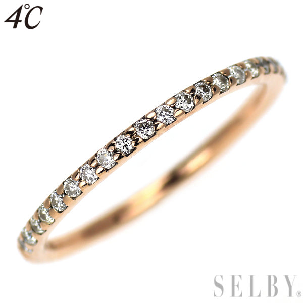 4℃ K10PG ダイヤモンド リング ハーフエタニティ ピンキー — セルビー