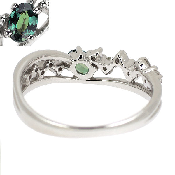 希少 Pt900 アレキサンドライト ダイヤモンド リング 0.15ct D0.14ct