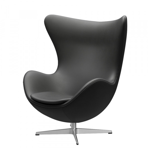 エッグチェア 3316 / エッセンシャルレザーブラック サテン脚FRITZ