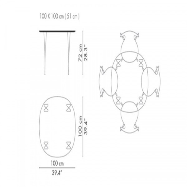 スーパー円テーブル B603 W100×D100cmFRITZ HANSEN（フリッツ