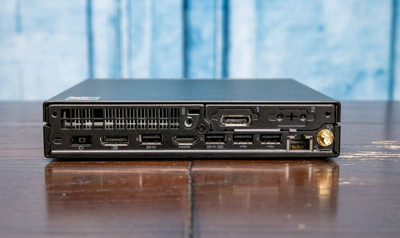 Lenovo ThinkCentre M75q Gen2 Tiny Rear - ServeTheHome