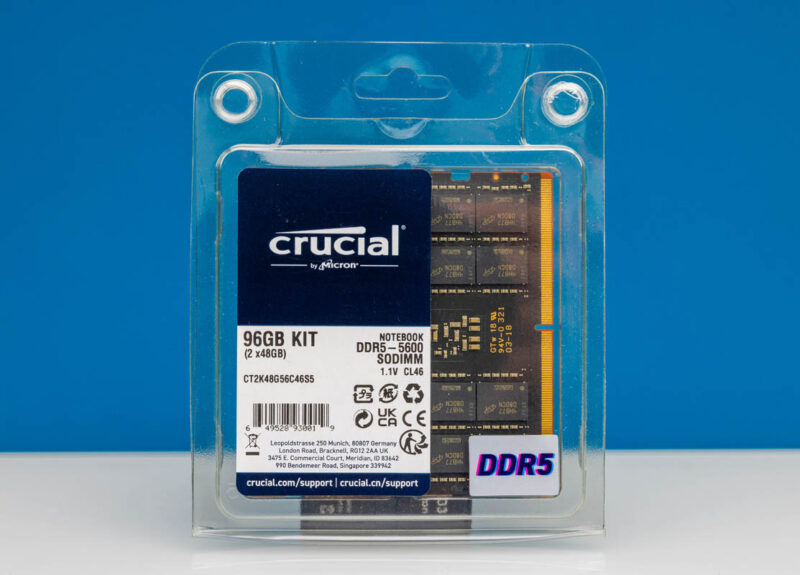 Our Top 96GB DDR5-5600 SODIMM Kit Crucial 2x 48GB Kit - ServeTheHome