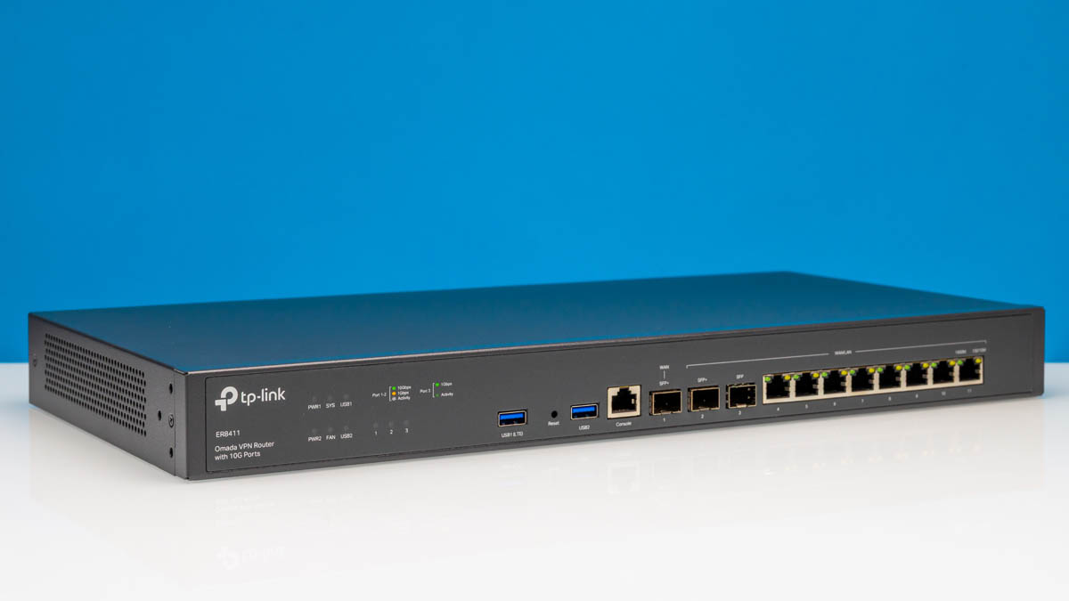 TP Link Omada VPN Gateway ER8411 Front Angled 2 - ServeTheHome