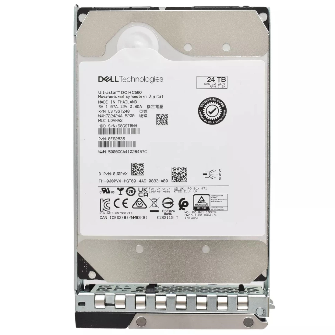 Dell J0PVX 24TB 7.2K SAS-12Gbps 512e 512MB 3.5inch Hot-Plug Hard