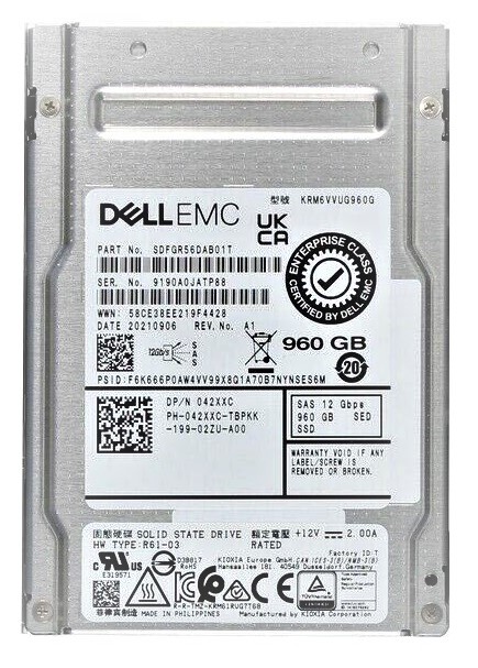 Kioxia RM6 SDFGS56DAB01T Read Intensive SSD 960 GB SAS 12Gb/s DELL