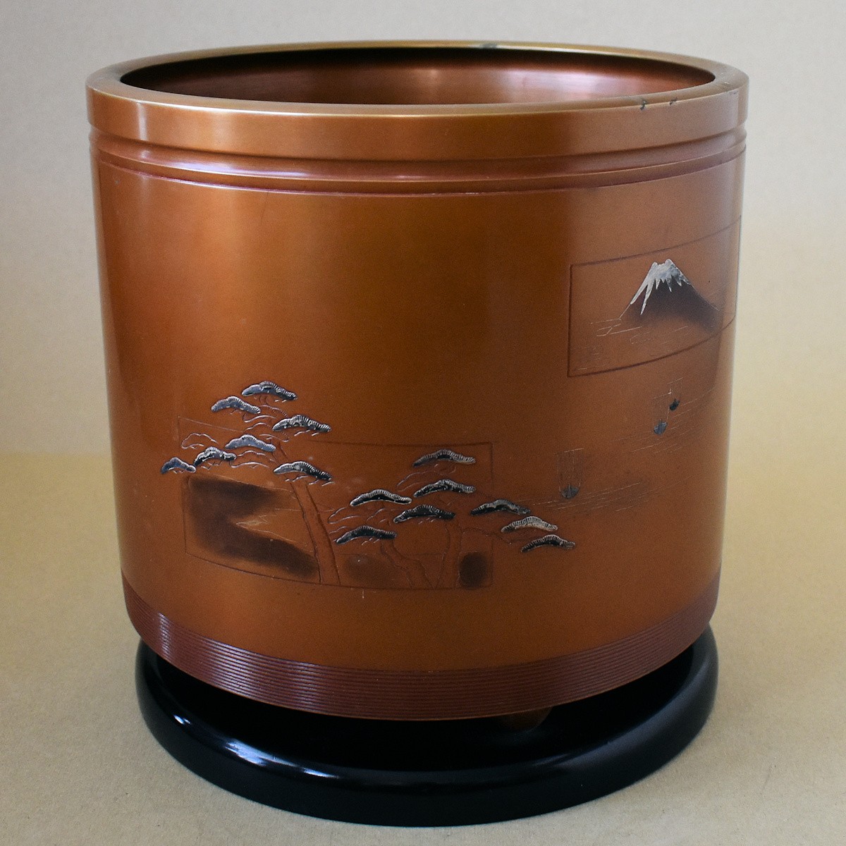 火鉢と炭道具の販売 銅火鉢（D768） 骨董 斎明堂 ⁄ 金製火鉢