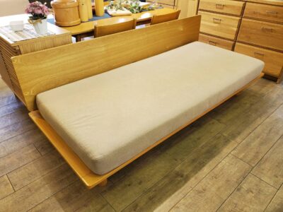 ☆MUJI 無印良品 ソファベッド 廃盤品 木製フレーム ファブリック