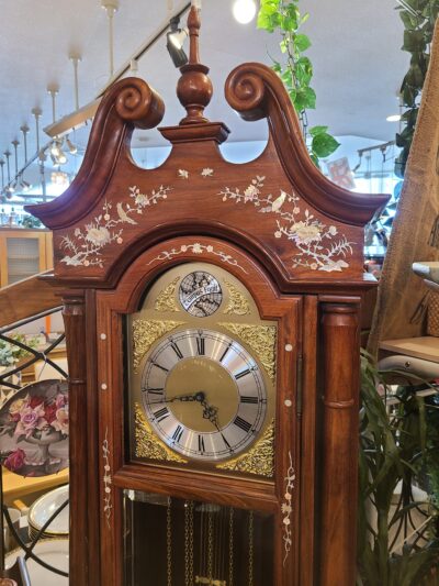 Hermle / ヘルムレ社 ドイツ 螺鈿細工 ホールクロック 唐木 柱時計 錘