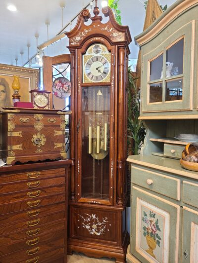 Hermle / ヘルムレ社 ドイツ 螺鈿細工 ホールクロック 唐木 柱時計 錘