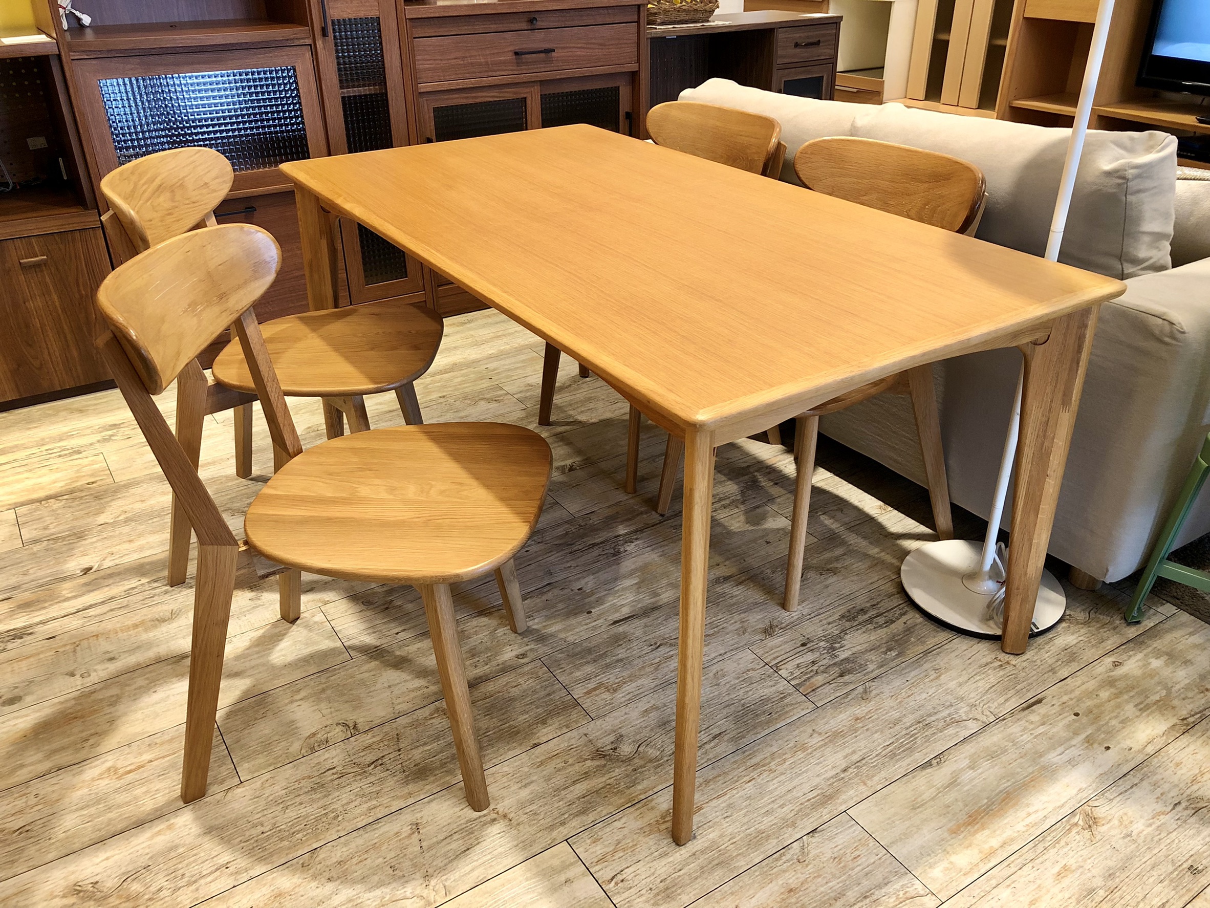 朝日木材加工 BOSCO ダイニングテーブル ダイニングチェア4脚セット