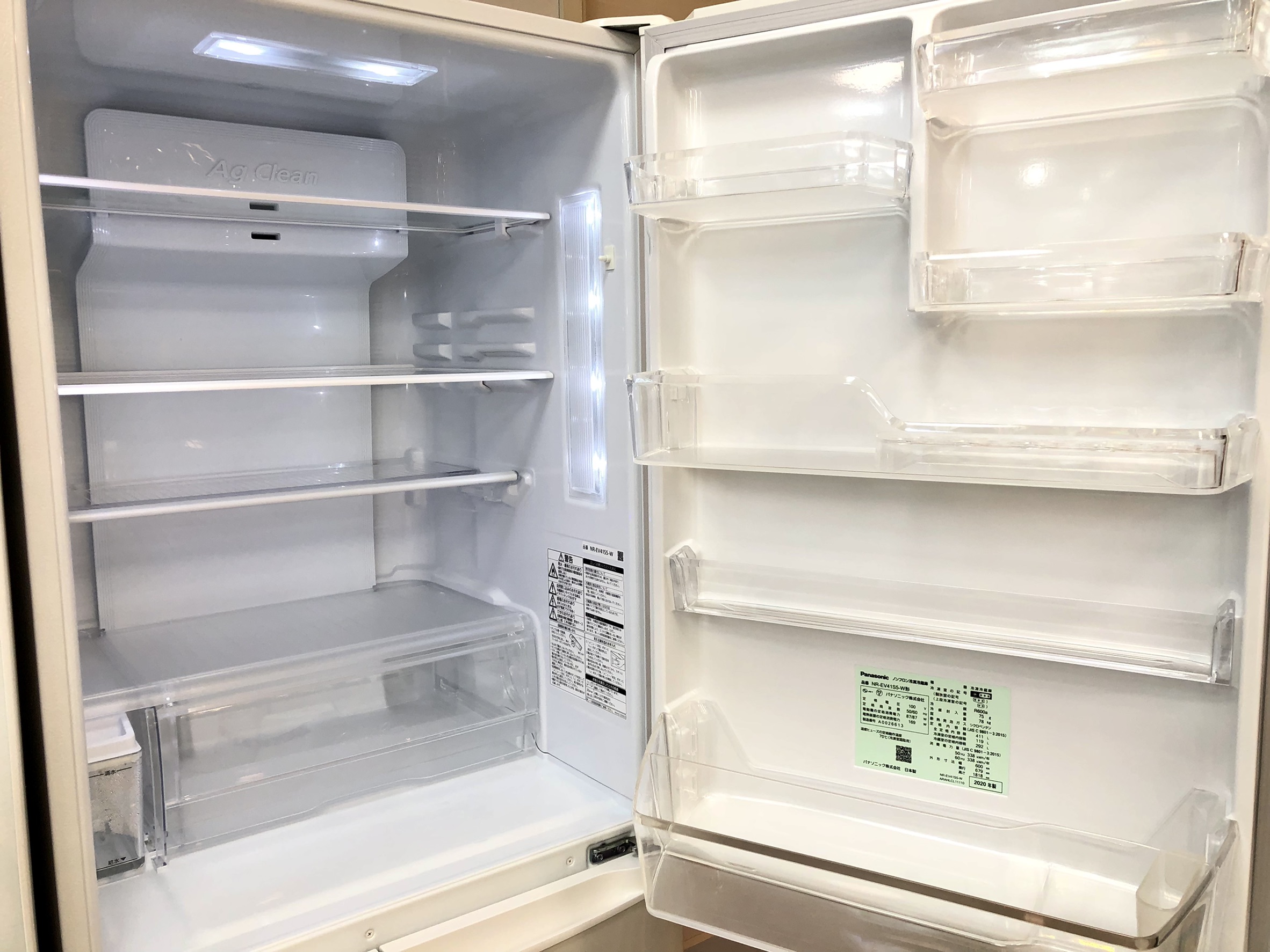 Panasonic 2020年製 411L 5ドア冷凍冷蔵庫 エコナビ搭載 NR-EV41S5