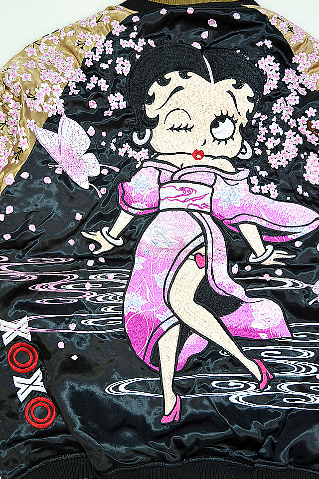 BETTY BOOP×絡繰魂 BETTYスカジャン 絡繰魂 232001 和柄 和風 ベティー