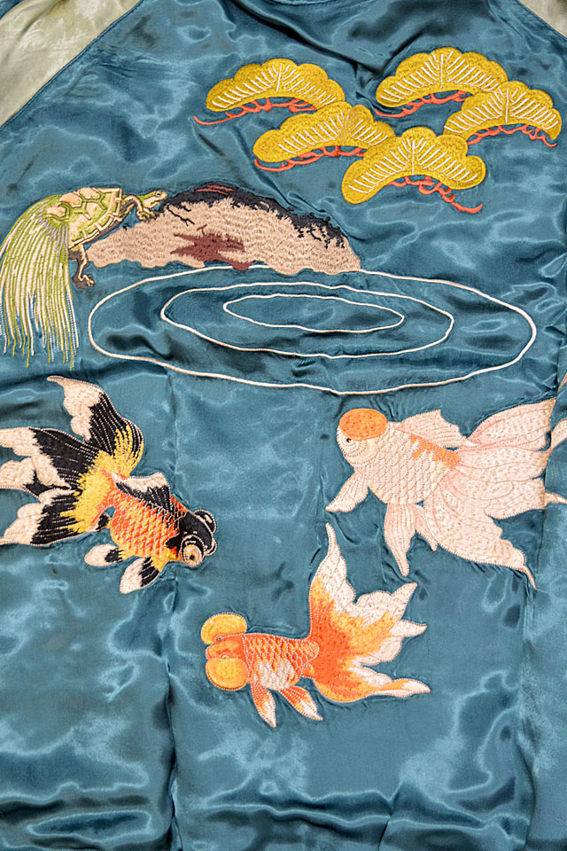 亀金魚柄刺繍リバーシブルスカジャン(RKJ-011)◇龍桜｜アウター