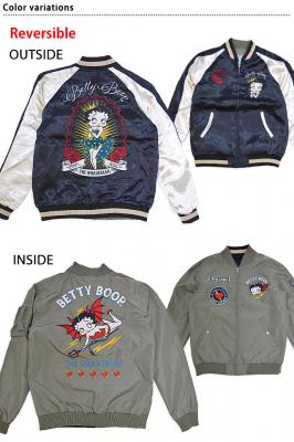 BR×BETTYコラボ サテン×ナイロンツイルリバーシブルスカジャン The