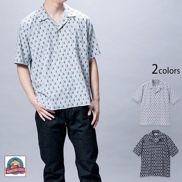 手捺染プリント半袖シャツ 桃太郎ジーンズ MXSS1003 MOMOTARO JEANS