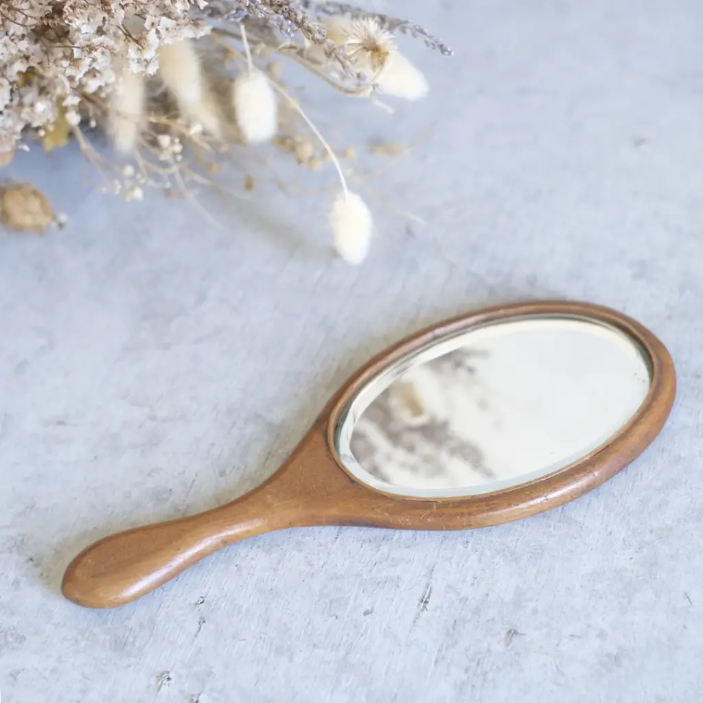 アンティーク ハンドミラー イギリス 木製手鏡 アンティーク雑貨