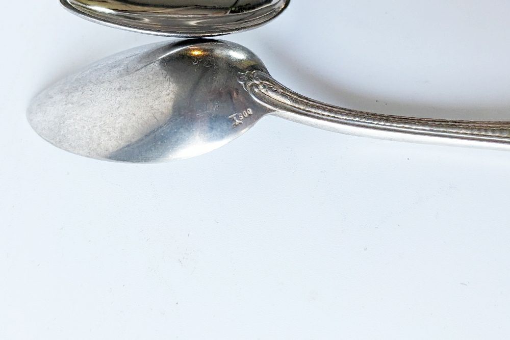 アンティーク シルバープレート ティースプーン 天使 モノグラム