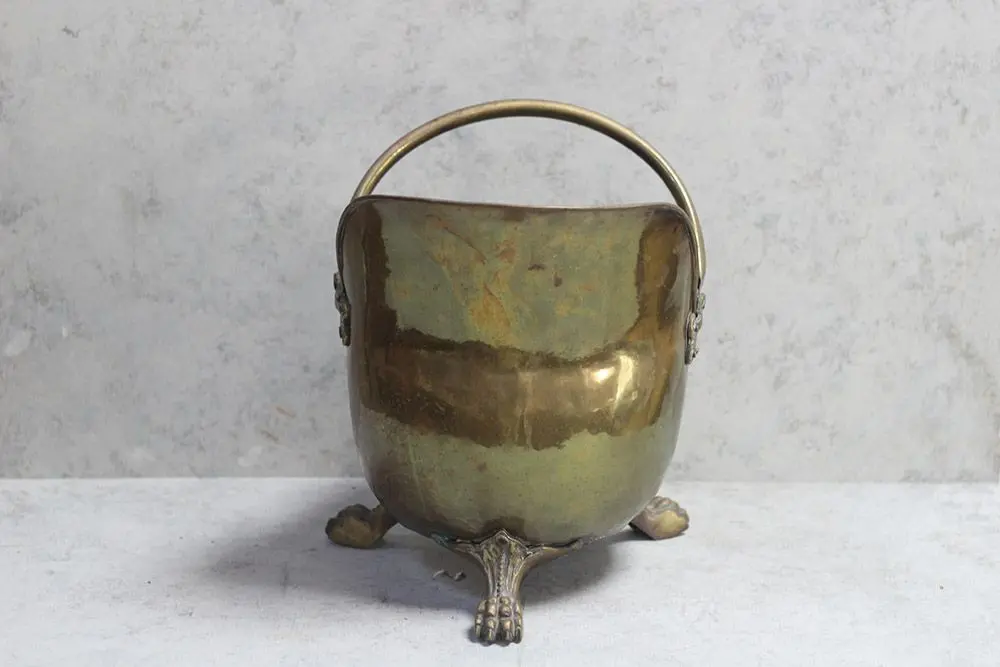 アンティークブラスコールバケツ 石炭入れ イギリス 真鍮 19世紀