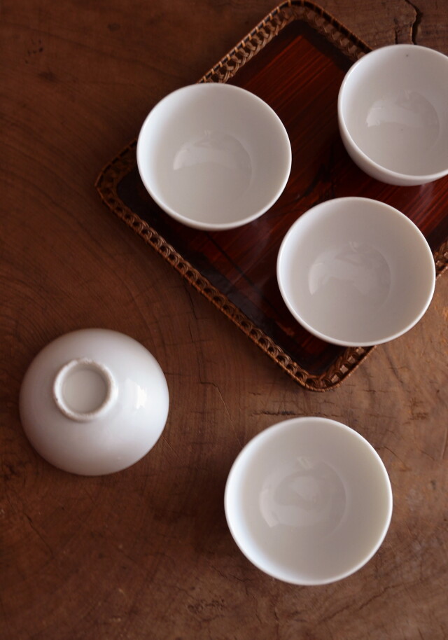 白磁煎茶茶碗 向付 5客組 Antique Sam's Collection
