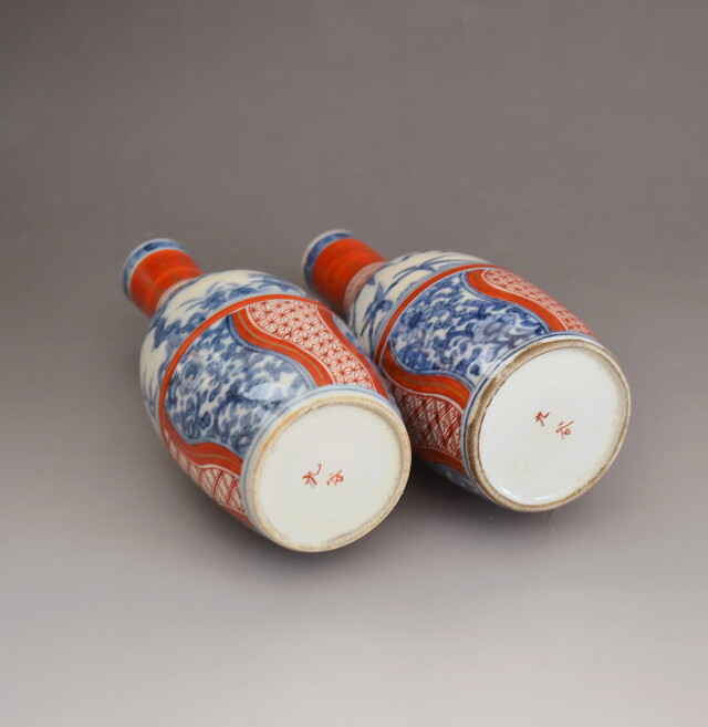 九谷金襴手徳利 徳利 時代徳利 色絵 花瓶 金襴手 雛道具 骨董 1対