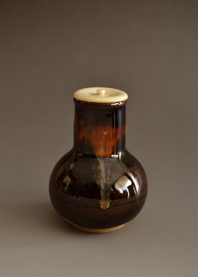 鶴首茶入 桶谷定一作 茶道具 茶入 Antique Sam's Collection