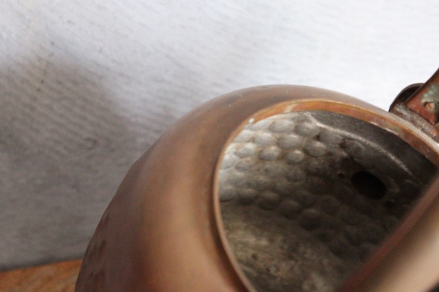 銅製打ち出し薬缶 水注 煎茶道具 茶道具 アウトドア 古道具 Antique