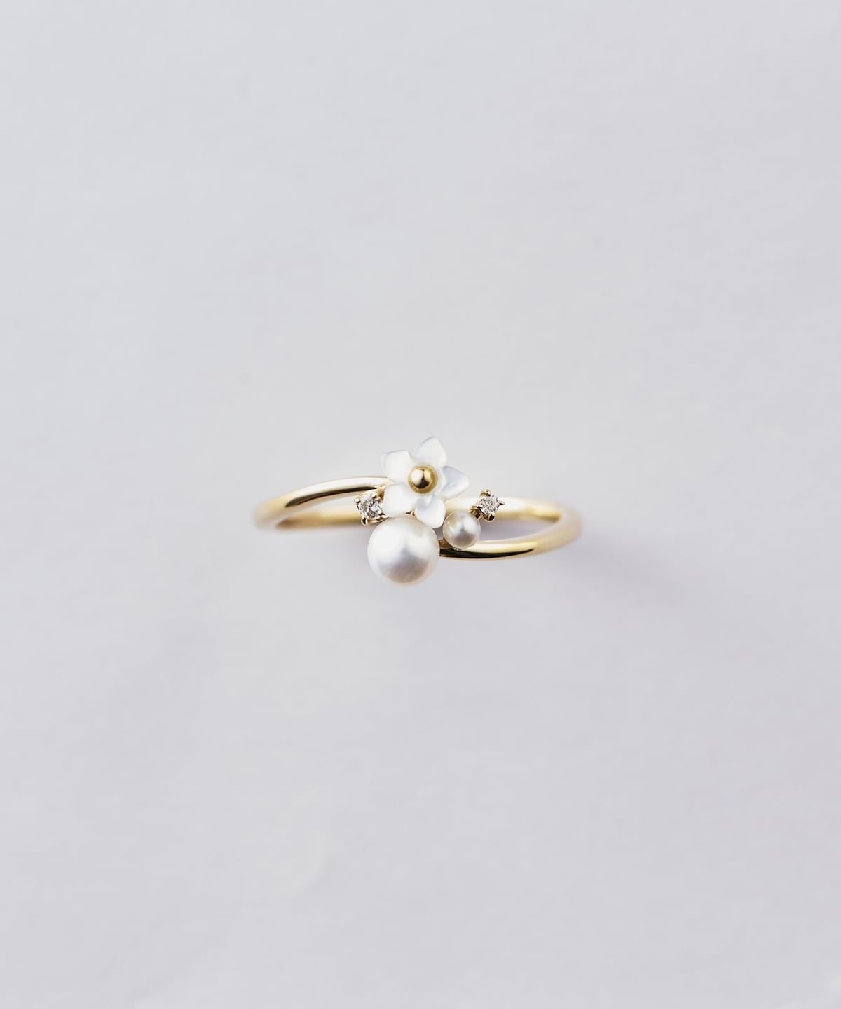 K10 YG フラワーパールリング(7号 K10 イエロー): Samantha Tiara