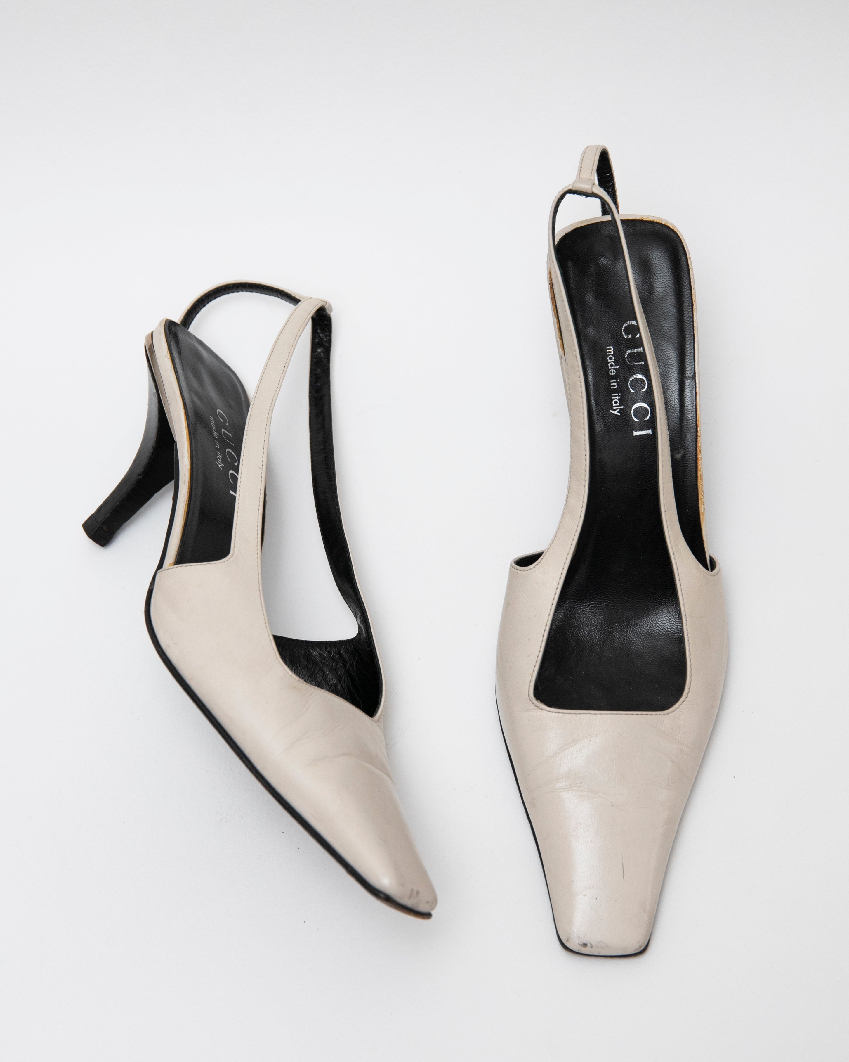 Gucci by Tom Ford 1998 Slingback Heels Size 36 | Sand Archivio
