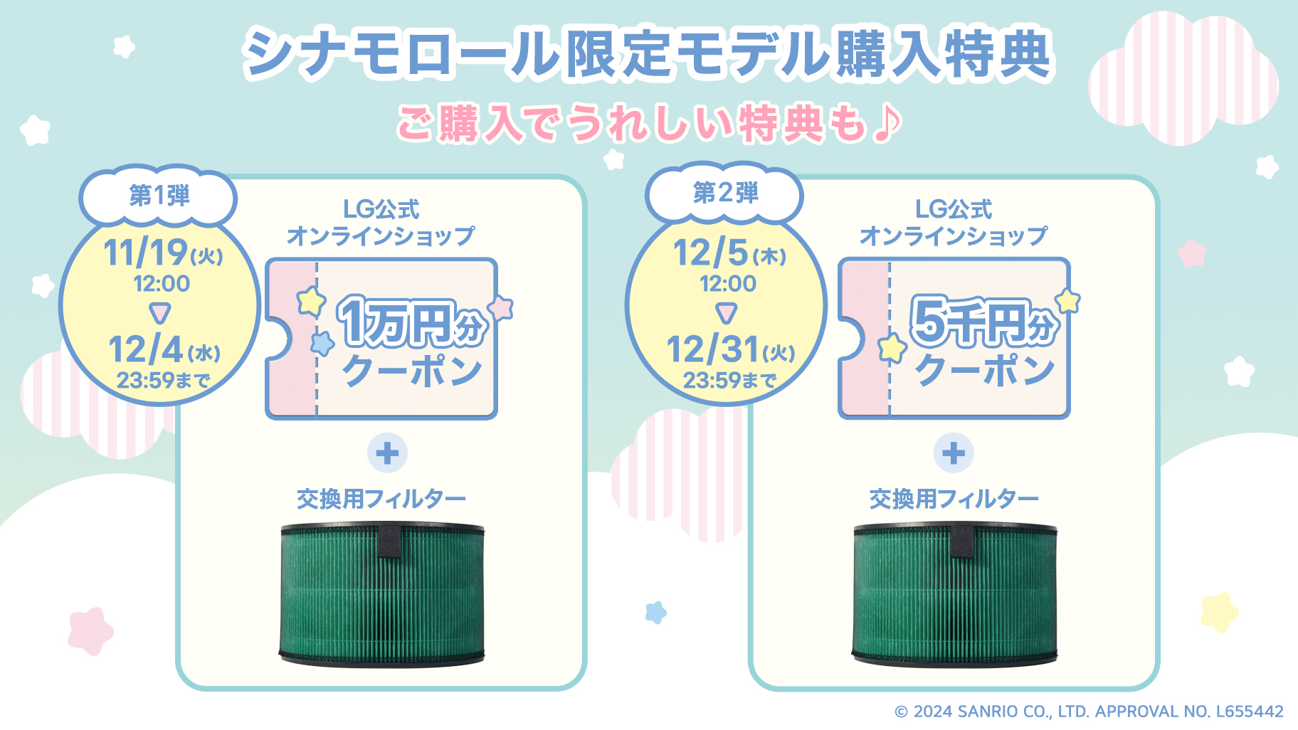 更新】LGの「4in1 マルチ機能空気清浄機」にシナモロール限定モデルが