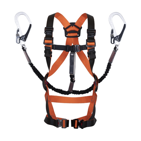 TRUSCO フルハーネス 伸縮性ランヤード2本セット サイズM TFHWR-M [171