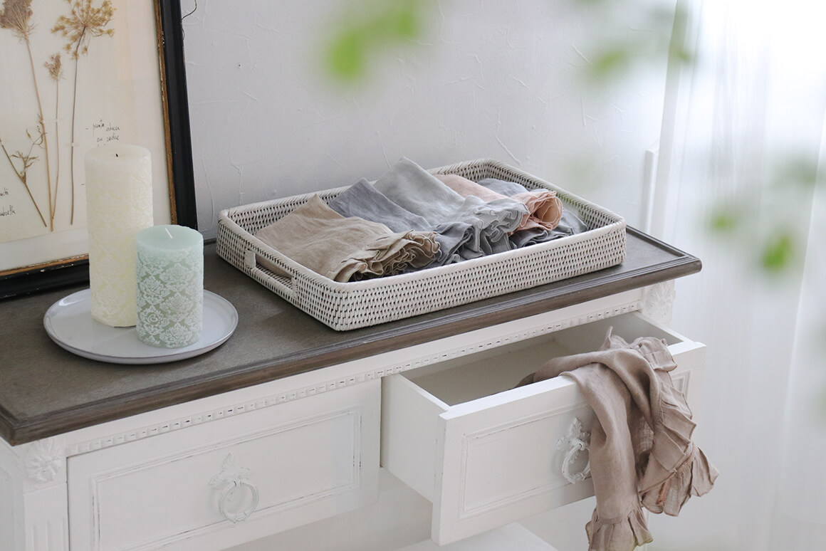 BAOLGIラタンレクタングラートレーホワイト