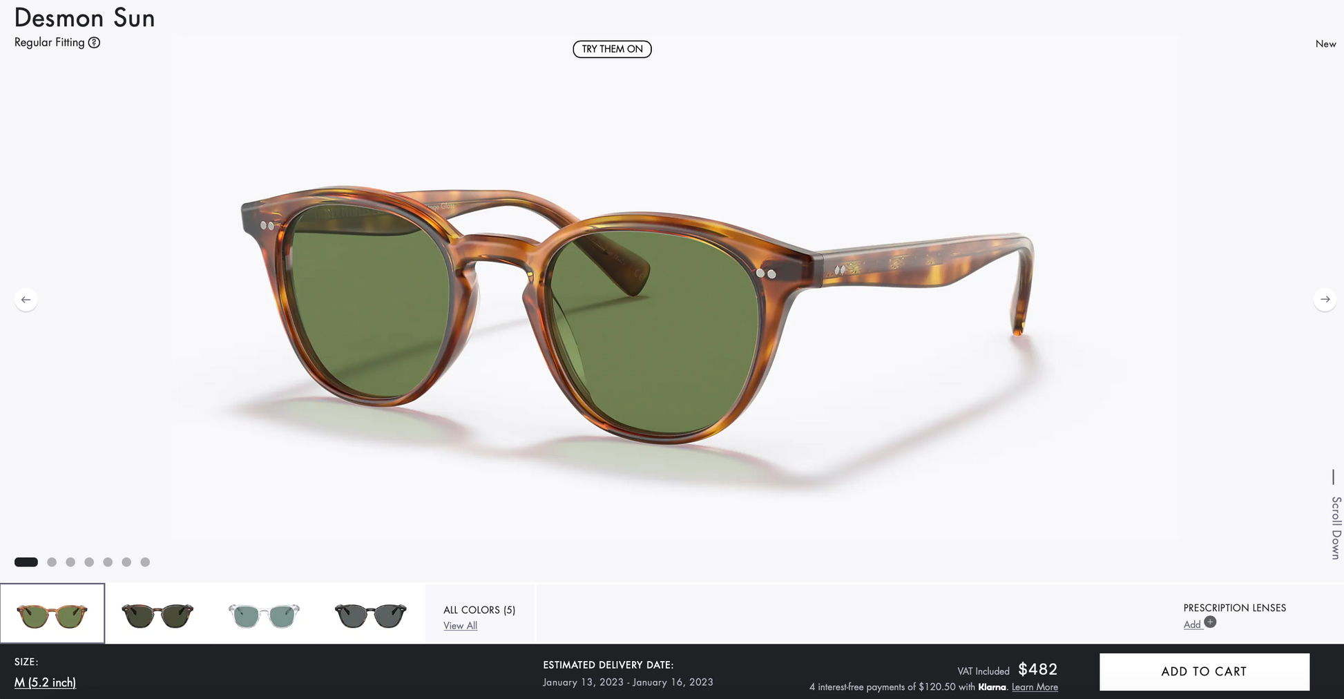 Oliver Peoples Desmon OV5454SU 14834E 48mm Matte Light Brown