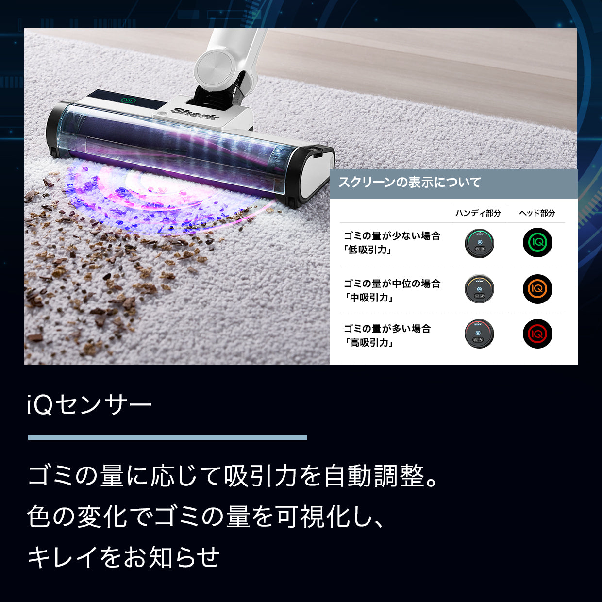 Shark CleanSense iQ コードレススティッククリーナー IW2241J