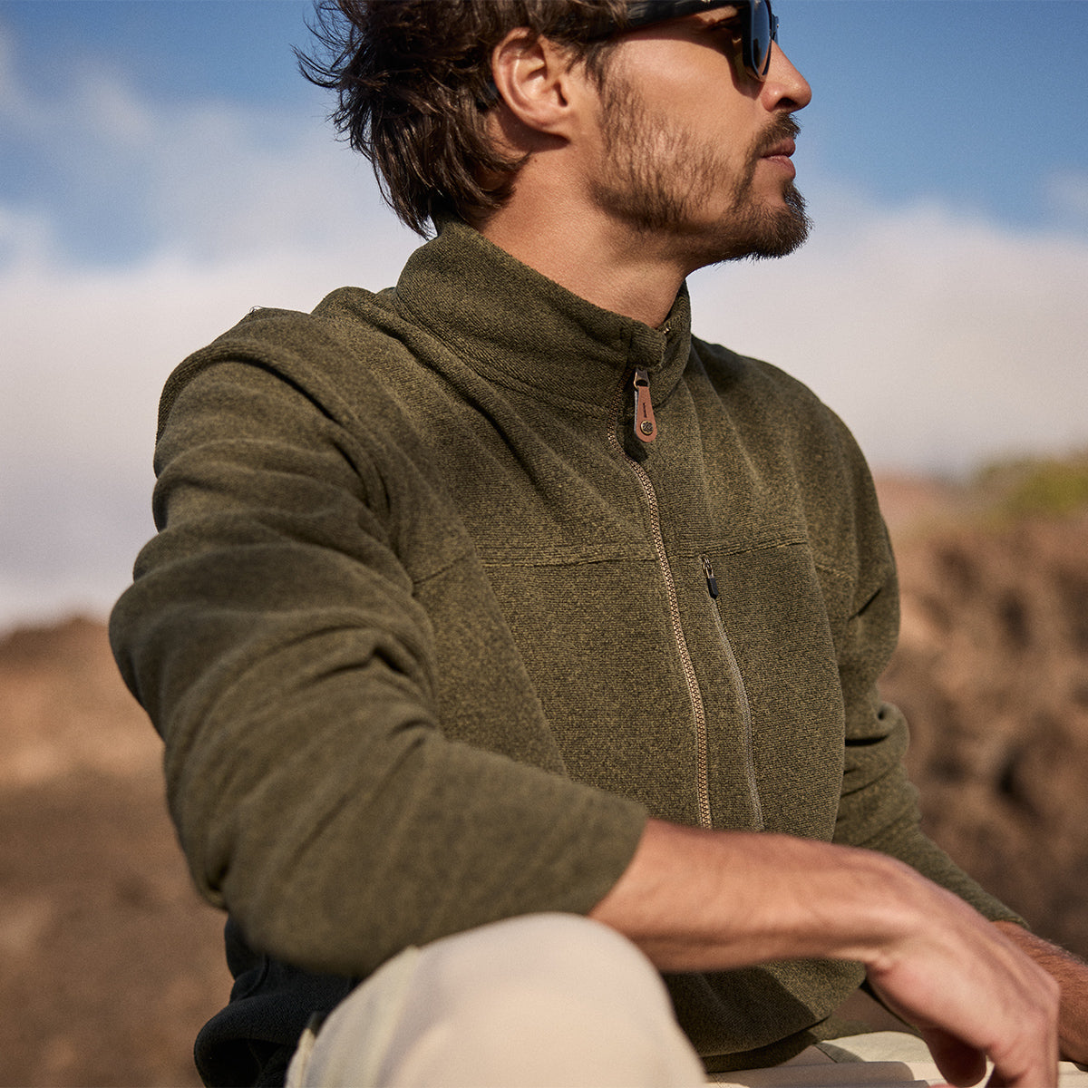 Mens Uddesya Fleece Jacket Green | Sherpa Adventure Gear