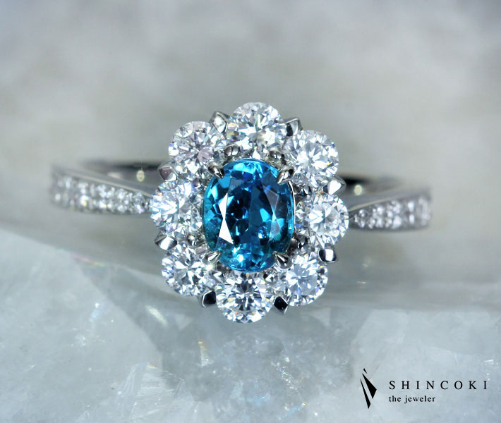 HANDMADE】エイトリータ ブラジル産パライバトルマリンリング 0.552ct