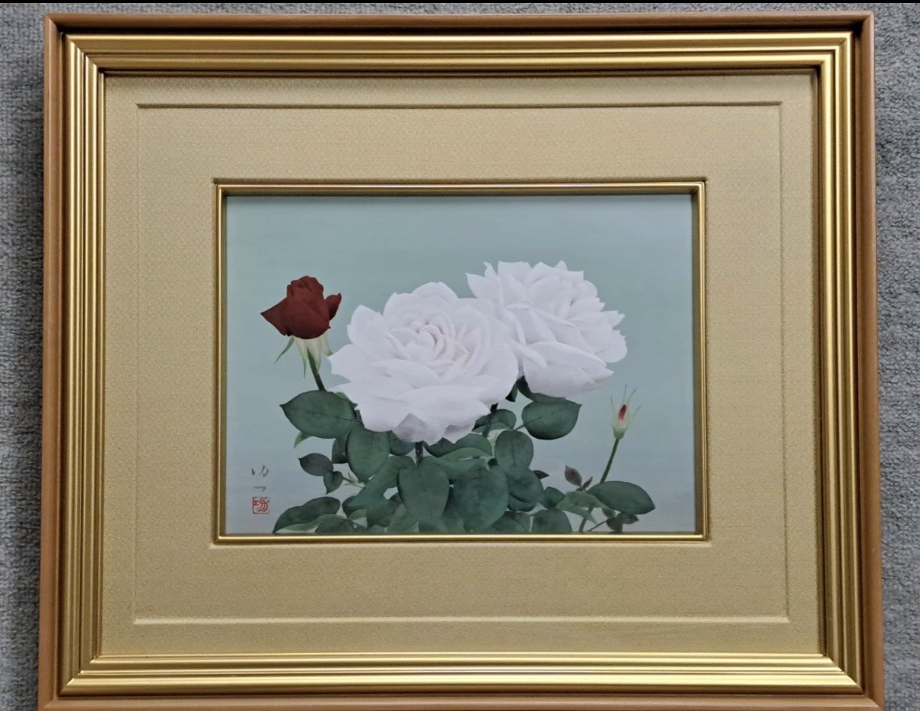 那波多目功一 日本画4号「長春花」共シール | 新栄堂