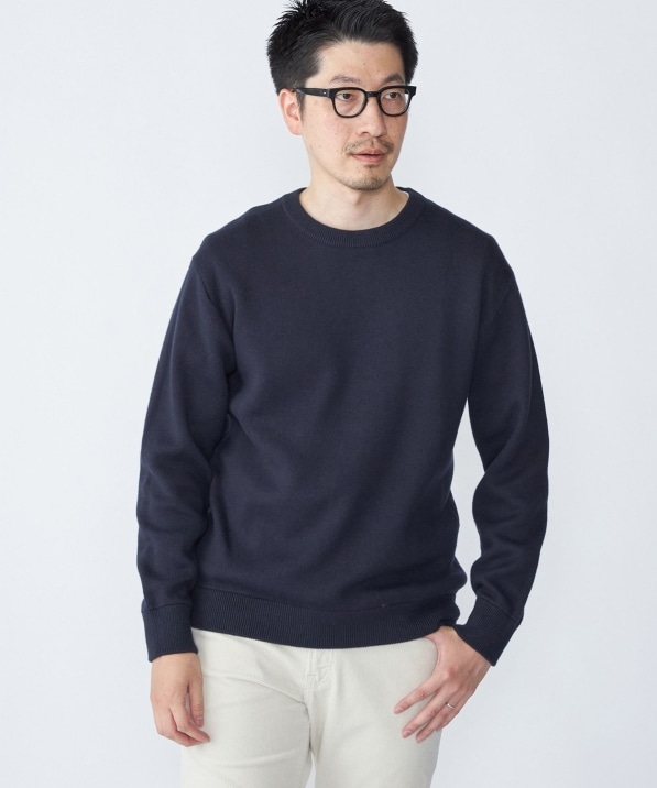 SHIPS:〈洗濯機可能〉 コットン カシミヤ ソリッド クルーネック