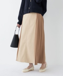 SHIPS any:〈手洗い可能〉フラワー ジャカード タック スカート