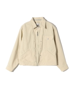 洗濯機可能〉ミリタリー バックサテン スタンドカラー ブルゾン