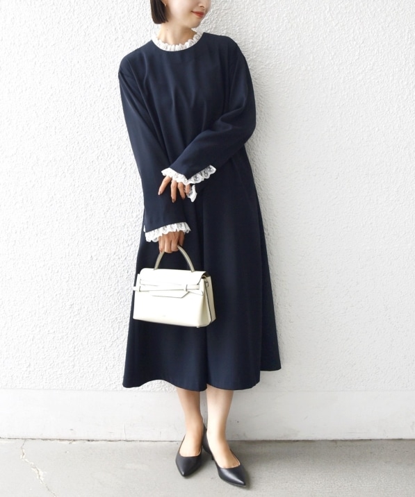 SHIPS別注】troisiemeCHACO:〈手洗い可能〉フリル レース ワンピース