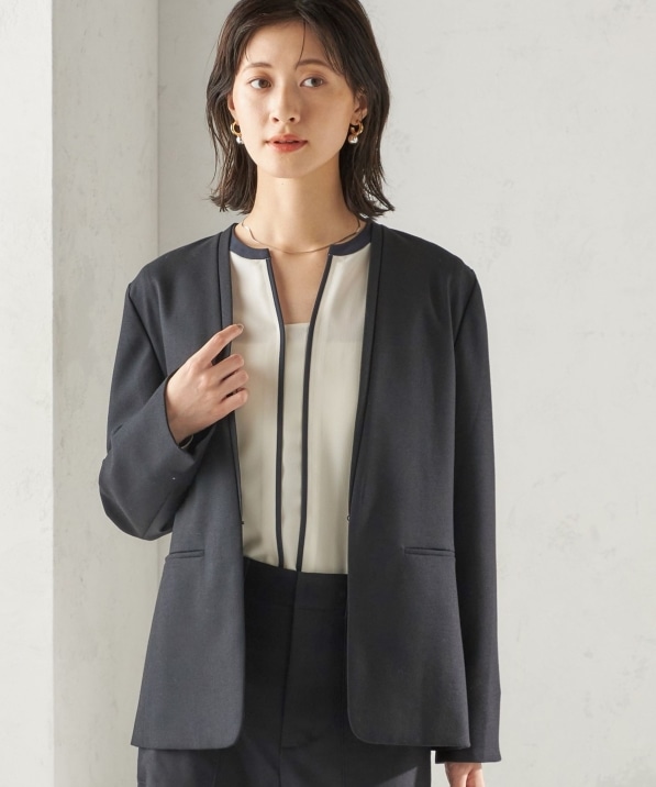 手洗い可能〉DELEGANT ダブルカラー ジャケット（セットアップ対応